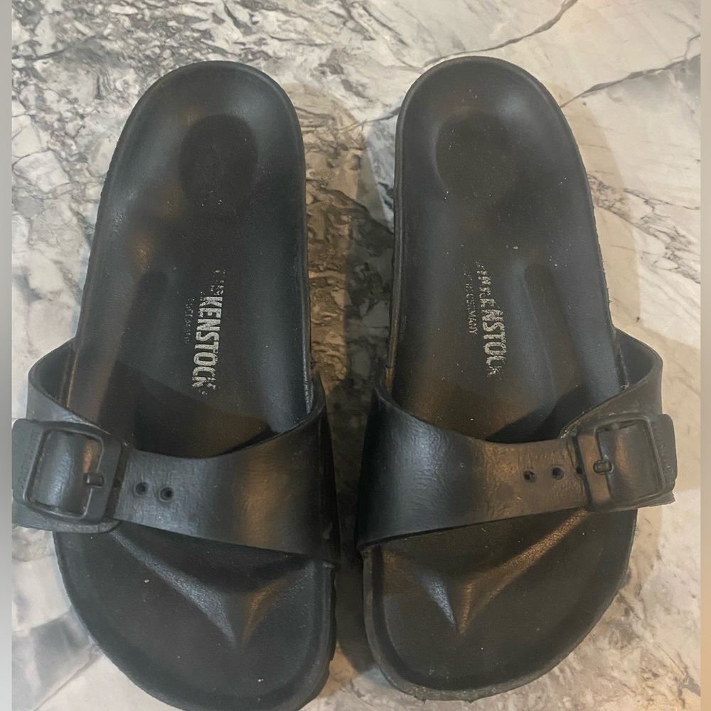 Women’s Black Madrid Essential Eva Birkenstock Slip - On Sandals Sz -  7